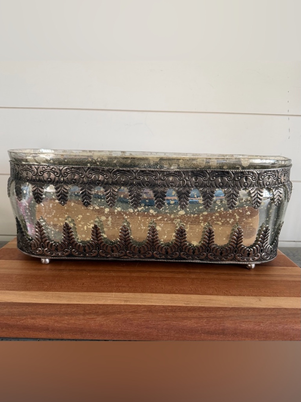 Pottery Barn Madeline Filigree Mercury Glass Vase Centerpiece 16 inch